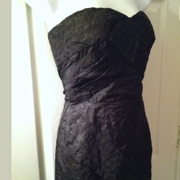 JEAN PAUL Gaultier For Target Cloque Black Strapless Dress Embossed Floral - Picture 7 of 13